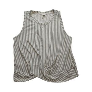 Live‎ Well Striped Twist Front Tank Top Sleeveless Casual Plus Size 18 20W